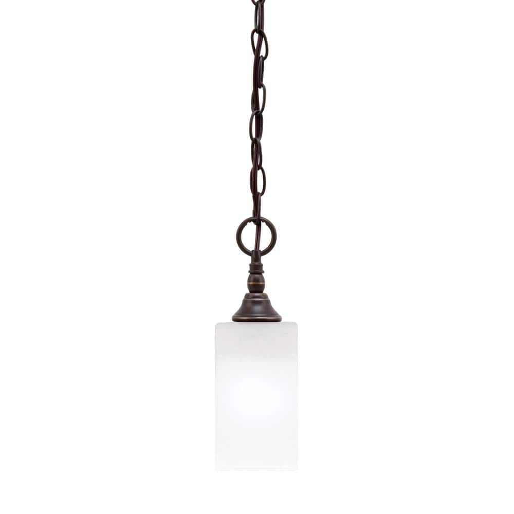Elva 100-Watt 1_light Dark Granite Shaded Pendant Light with 3.5 in. White 