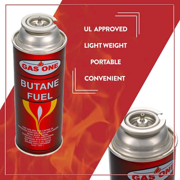 GASONE 8 oz. Butane Fuel Canister Cartridge with Safety Release Device (4-Pack) GAS-1-4
