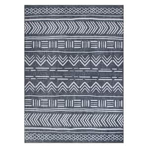 CAMILSON Salina Vintage Machine Washable Rug Navy Blue 2'2'' x 10