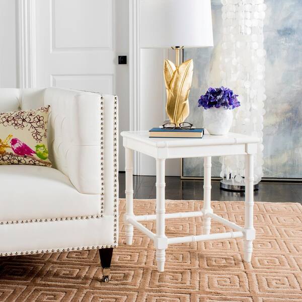 Safavieh Liviah White Side Table, White Lamp Tables For Living Room