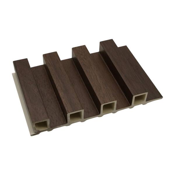 sunwings Brown 6.65 in. x 4.13 in. x 0.83 in. WPC 3D Wood Wall Paneling for Interior Wall Decor (0.19 sq. ft.)