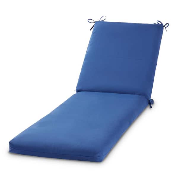 Greendale Home Fashions 23 in. x 73 in. Outdoor Chaise Lounge Cushion in Marine Blue