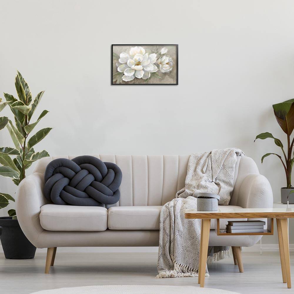 UPC 199235951161 product image for Blooming Magnolias on Beige by Nan Black Framed Nature Giclee Art Print 12 in. x | upcitemdb.com