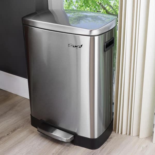 Elama 2 Compartment Large 10.6 Gal. Split Stainless Steel Step