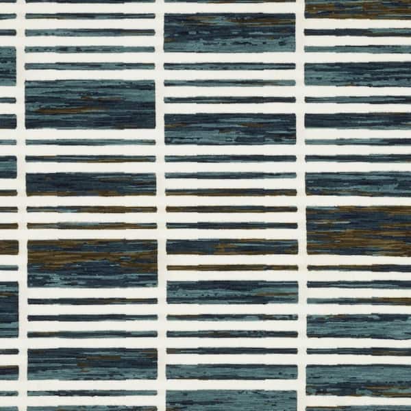 8 ft. x 11 ft. Ivory, Blue Geometric Washable Area Rug