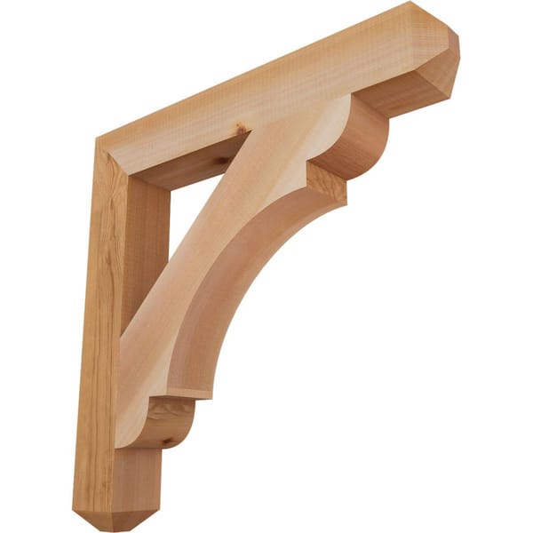 Ekena Millwork 3.5 in. x 24 in. x 24 in. Western Red Cedar Olympic Craftsman Smooth Bracket