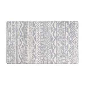 Gray Distressed Boho 18 in. x 30 in. Anti Fatigue Standing Mat