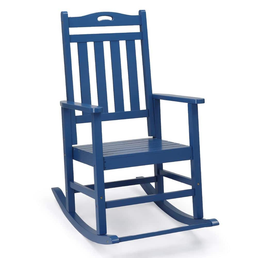 Blue Solid Wood Outdoor Rocking Chair with Footrest price history on PriceWatchPro