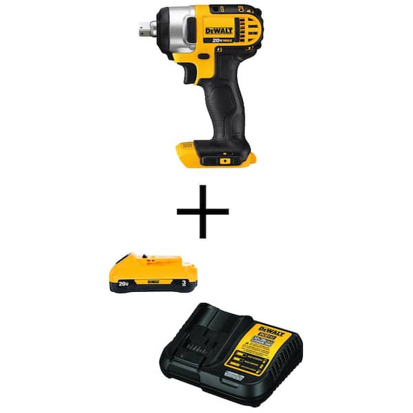 Slovenien afvisning Hop ind DEWALT 20V MAX Cordless 1/2 in. Impact Wrench Kit with Detent Pin and (1)  20V 3.0Ah Battery and Charger DCF880BW230C - The Home Depot