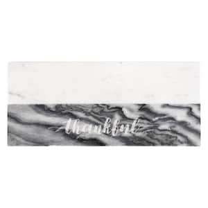 Marble Collection 16 in. Rectangle Thankful Grey Marble Charcuterie Board