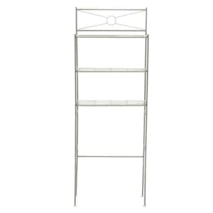 23-3/5 in. W x 64-3/5 in. H x 12-1/2 in. Metal 3-Shelf Over the Toilet Storage Space Saver in Satin Nickel