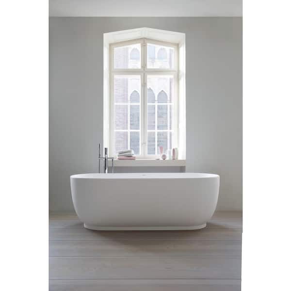 luv..63 Duravit Luv 63 in. x 29.5 in. Soaking Bathtub with Center Drain in