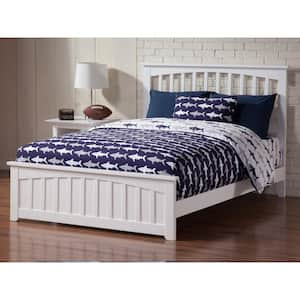 Mission White Full Traditional Bed with Matching Foot Board