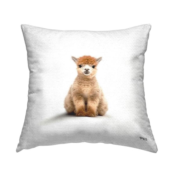 White And Teal Groovy Llama Throw Pillow White And Teal Groovy Llama Throw Pillow