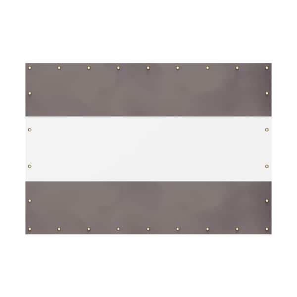 Otryad 7 ft. H x 10 ft. W Gray Heavy Duty Outdoor Clear Panel Curtain Waterproof Weather Resistant for Patios, Gazebos, Pergola