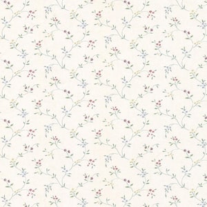 Small Floral Trail Vinyl Roll Wallpaper (Covers 56 sq. ft.)