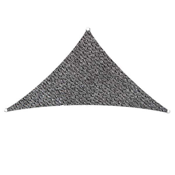 Unbranded 12 ft. x 12 ft. x 17 ft. Stain Resistant Black Triangle Sun Shade Sail Canopy UV Block for Patio Outdoor Activities