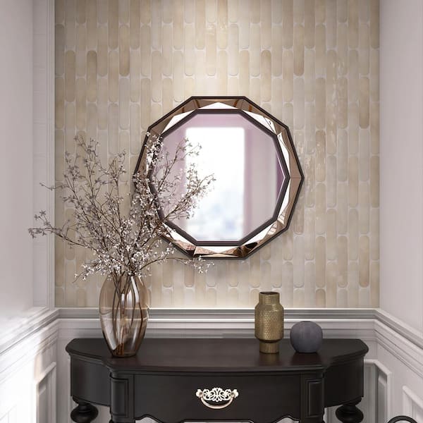 MOLOVO Metropolitan Beige 1.97 in. x 9.85 in. Polished Ceramic