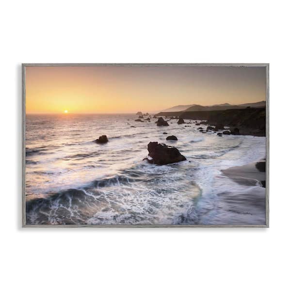 Stupell Industries Sonoma Coast Sunset by Alan Majchrowicz Gray Framed Coastal Giclee Art Print 20 in. x 30 in.