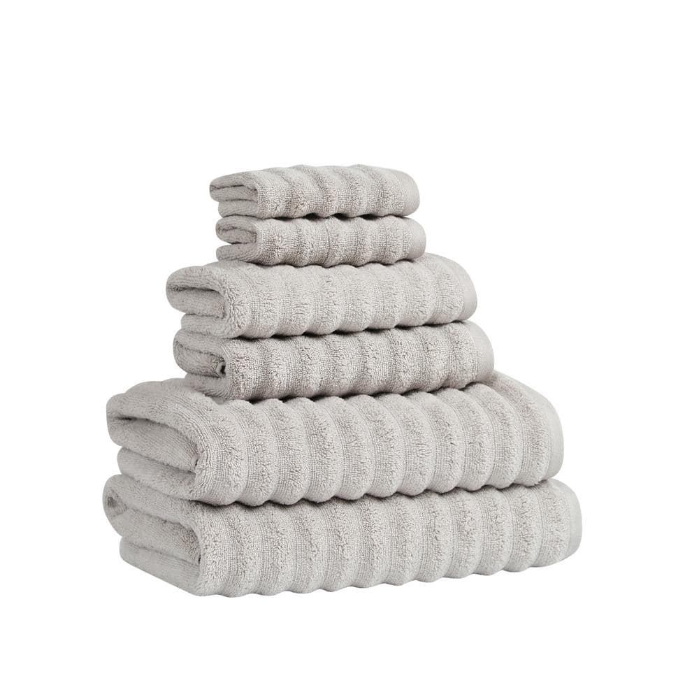 Textured Zero Twist 6-Piece Light Grey Solid Cotton Towel Set price history on PriceWatchPro