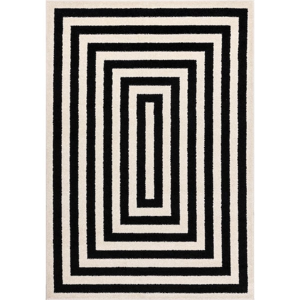 Casa Ivory 4 ft. x 6 ft. Abstract Polypropylene Area Rug