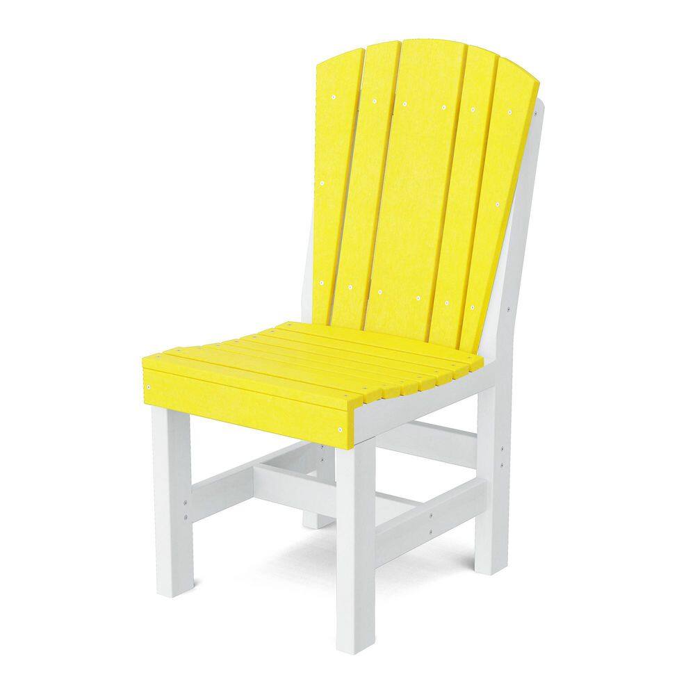 Heritage Lemon Yellow and White HDPE Plastic Outdoor Dining Side Chair price history on PriceWatchPro