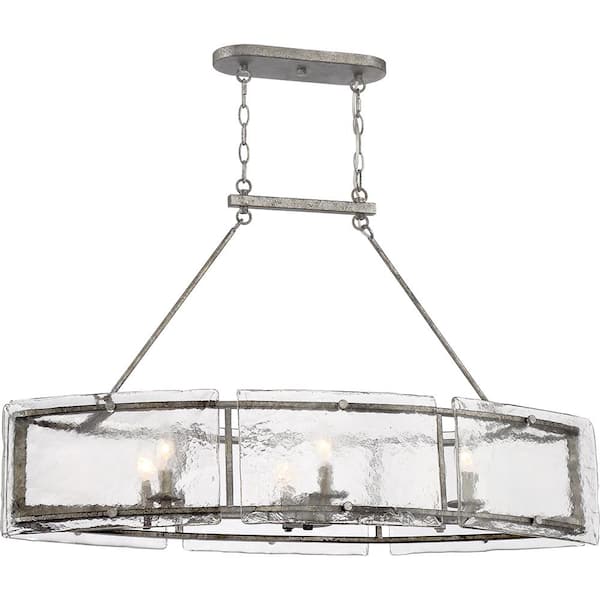 Fortress 6-Light Mottled Silver Chandelier