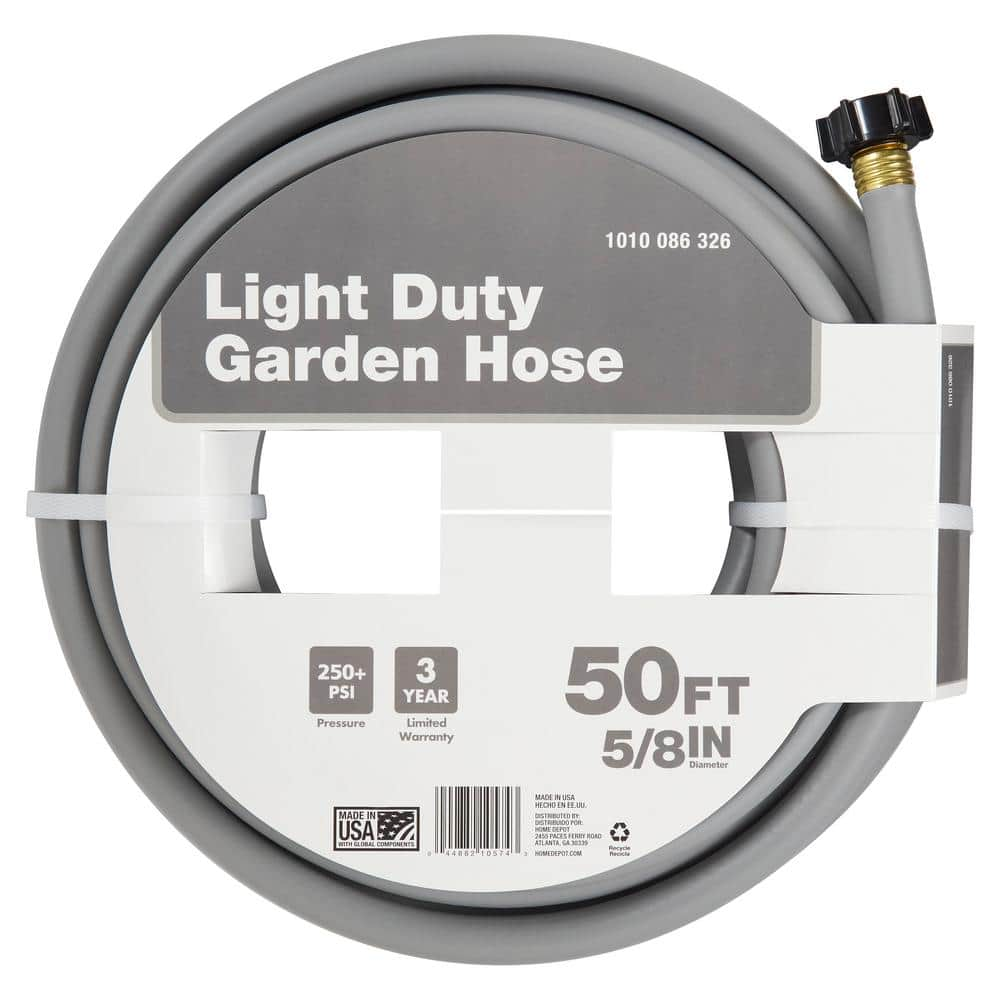 PRIVATE BRAND UNBRANDED 5/8 in. Dia x 50 ft. Light Duty Garden Hose ...