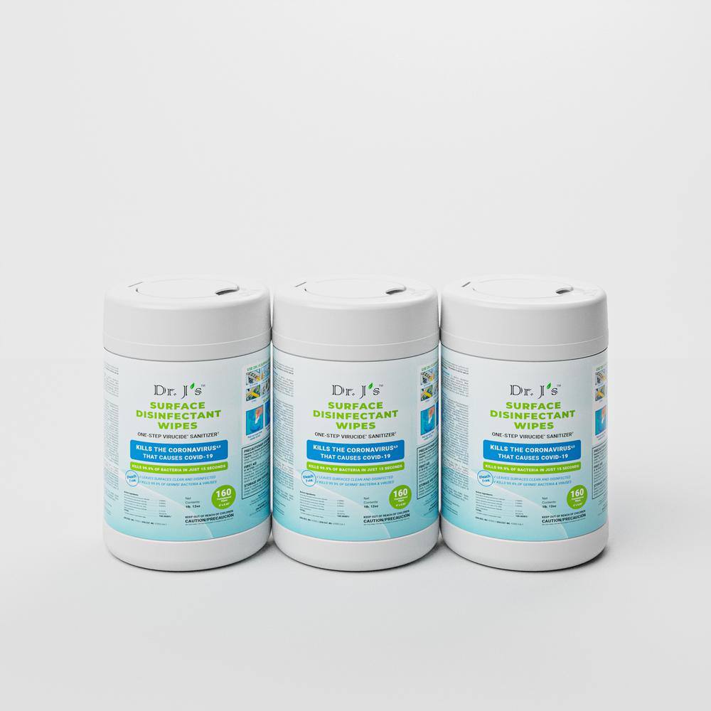 Dr. J's 160Count Surface Disinfecting Wipes (3Pack)DSFDWQT1603Cs