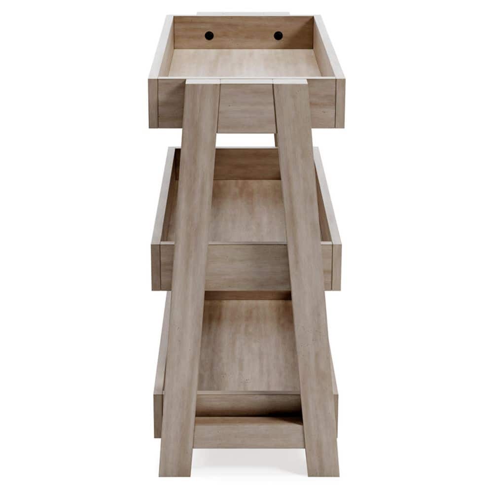 Blariden Light Beige Wood Rectangular Shelf Accent Table