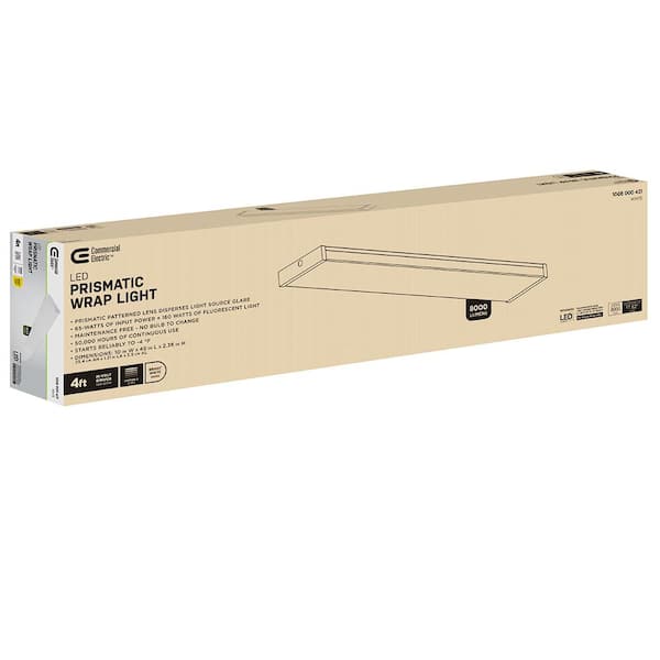 Commercial Electric 4 ft. x 10 in. 160W Equivalent 8000 Lumens