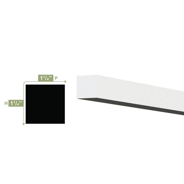 Ekena Millwork 1-1/4 in. x 1-1/4 in. x 96 in. Square Moulding, PVC (6-Pack)