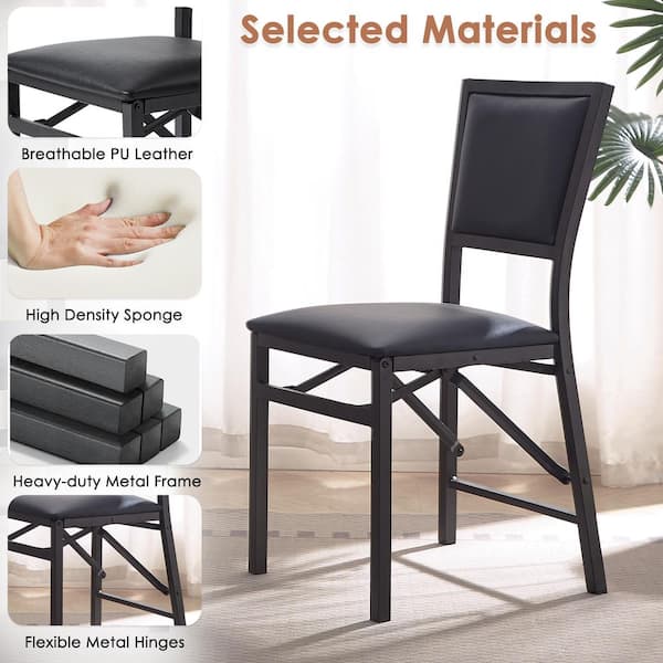 Folding Chair Metal VECELO Folding Chairs Set Of Portable Fabric