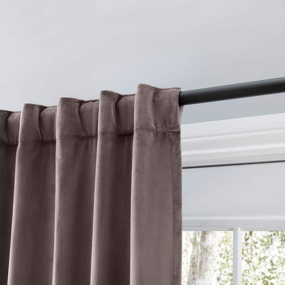 Mauve Velvet Scalloped Valance with Blackout Lining, 50" x 17"