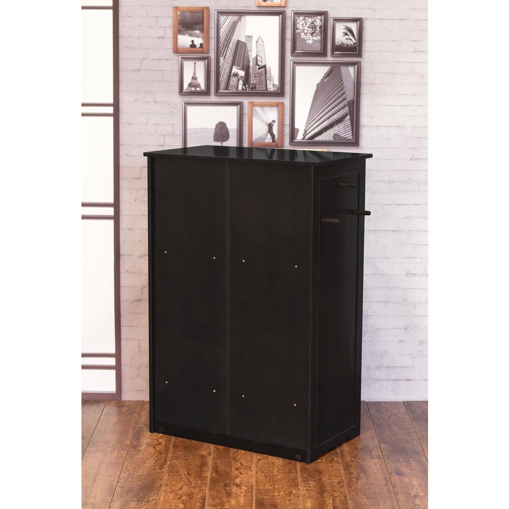 Elevated Black Stainless Steel Pet Feeder with Storage