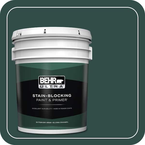 BEHR ULTRA 5 gal. #ECC-51-3 Hidden Forest Semi-Gloss Enamel Exterior Paint & Primer