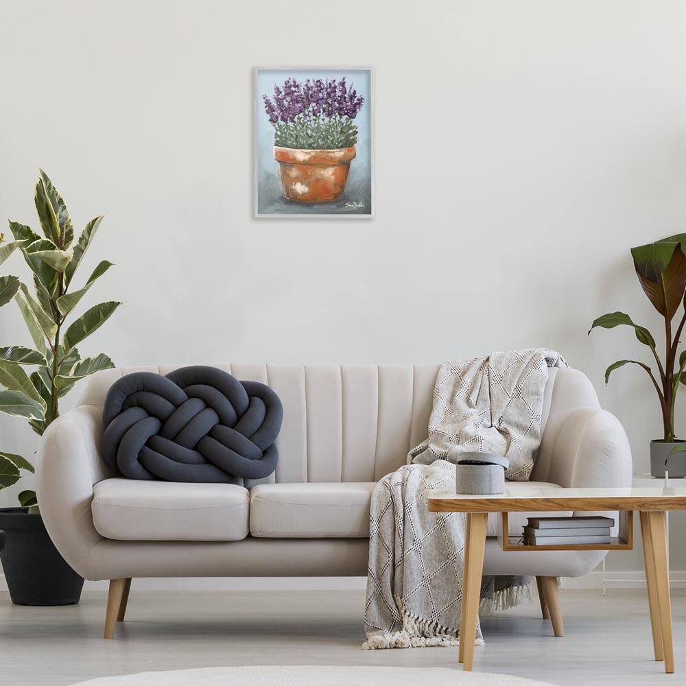 Potted Lavender Herbs by Sara Baker Gray Framed Nature Giclee Art Print 20 in. x 16 in. price history on PriceWatchPro