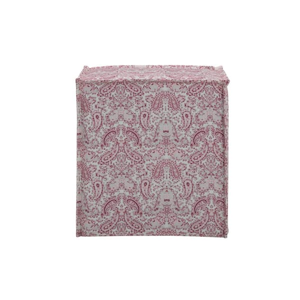 Rustic Manor Edmund Paisley Red Ottoman Upholstered Linen