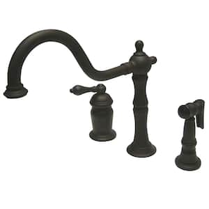 Heritage Single-Handle Standard Kitchen Faucet with Side Sprayer in Oil Rubbed Bronze