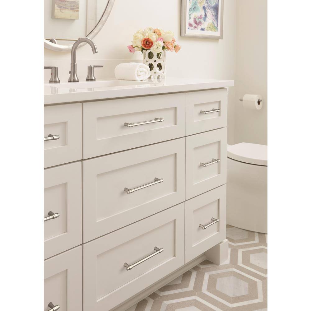 Satin Nickel Modern Cabinet Bar Pull with Mounting Hardware
