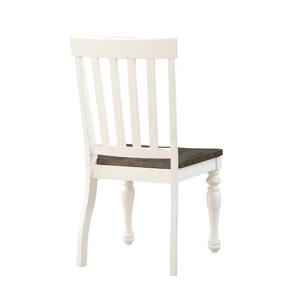 Steve Silver Joanna Ivory and Dark Oak Side Chair (Set of 2