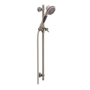 3-Spray Patterns 1.75 GPM 3.75 in. Wall Mount Handheld Shower Head with Slide Bar in Stainless