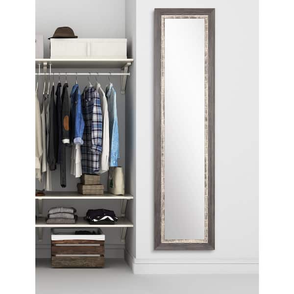 BrandtWorks Oversized Gary Tones/White/Blue Tones Wood Rustic Mirror (71.5 in. H X 16.5 in. W)