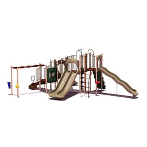 UPlay Today Slide Mountain (Natural) Commercial Playset with Ground Spike