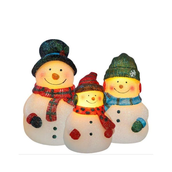 Christmas Snowman White Flameless with Remote Real Wax LED Candle