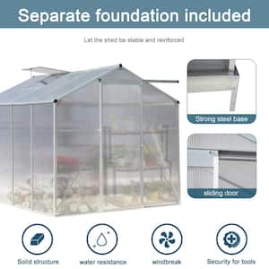 99.8 in. L x 74.8 in. W x 78.74 in. H Greenhouse with sliding door and ventilation windows