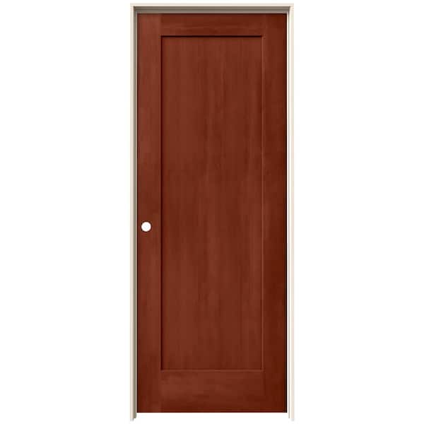 JELD-WEN 28 in. x 80 in. Madison Amaretto Stain Right-Hand Solid Core Molded Composite MDF Single Prehung Interior Door