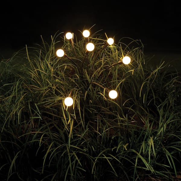 Hampton Bay Black Solar Powered Integrated LED Multi-Color