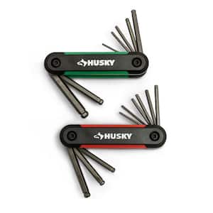 Ball End Folding Hex Key (9-Pieces SAE and 8-Pieces MM)