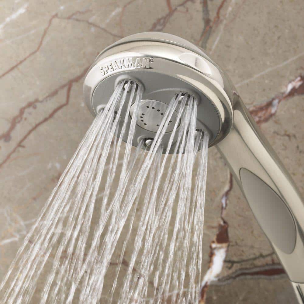 Medium Round Chrome Handheld Shower Head with Pulse Rain Spray